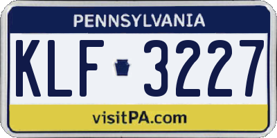 PA license plate KLF3227