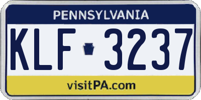 PA license plate KLF3237
