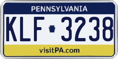 PA license plate KLF3238