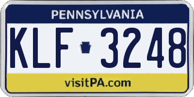 PA license plate KLF3248