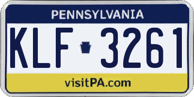 PA license plate KLF3261