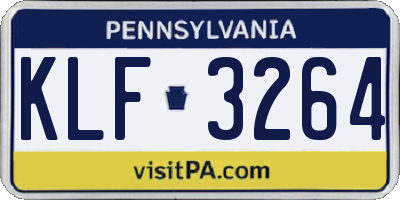 PA license plate KLF3264
