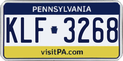 PA license plate KLF3268