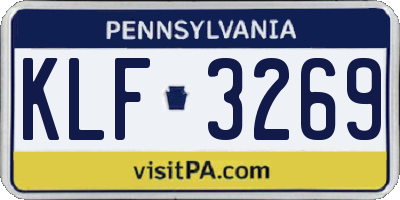 PA license plate KLF3269