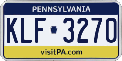 PA license plate KLF3270
