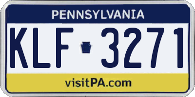 PA license plate KLF3271