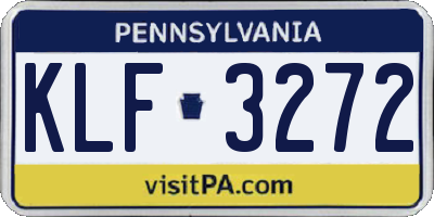 PA license plate KLF3272