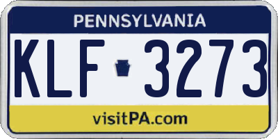 PA license plate KLF3273
