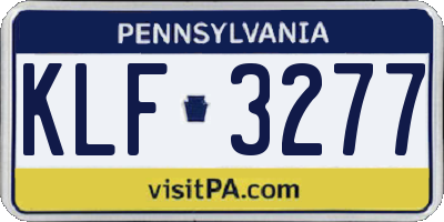 PA license plate KLF3277