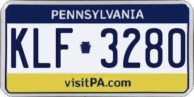 PA license plate KLF3280