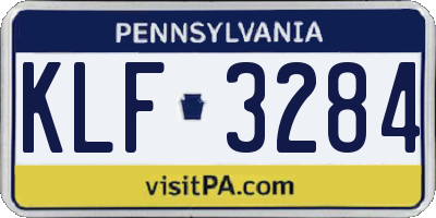 PA license plate KLF3284
