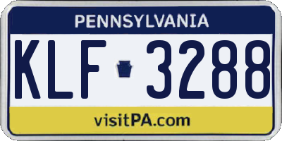 PA license plate KLF3288