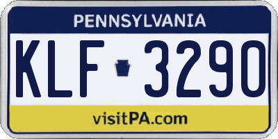 PA license plate KLF3290
