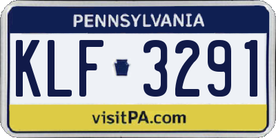 PA license plate KLF3291