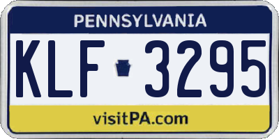 PA license plate KLF3295