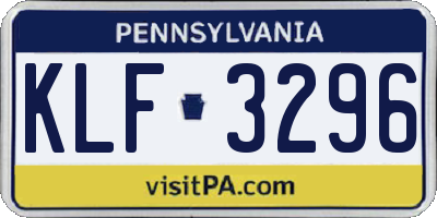PA license plate KLF3296