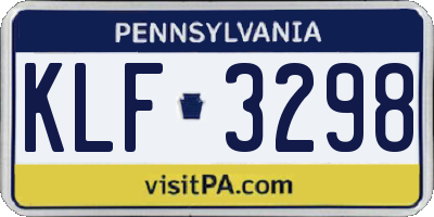 PA license plate KLF3298