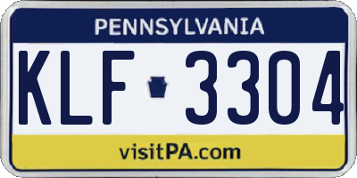 PA license plate KLF3304