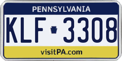 PA license plate KLF3308