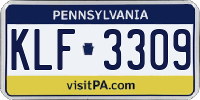 PA license plate KLF3309