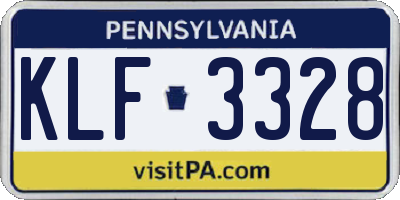 PA license plate KLF3328