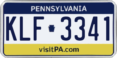 PA license plate KLF3341