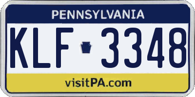 PA license plate KLF3348