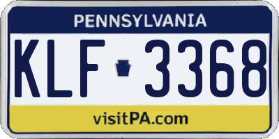 PA license plate KLF3368