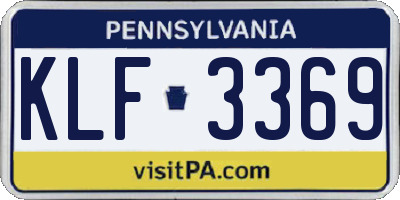 PA license plate KLF3369