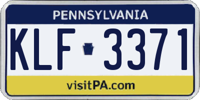 PA license plate KLF3371