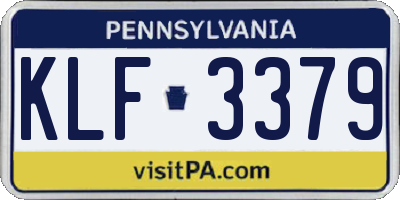 PA license plate KLF3379