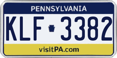 PA license plate KLF3382