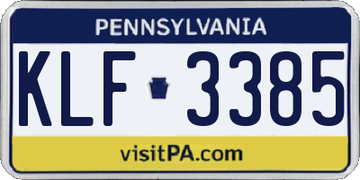 PA license plate KLF3385