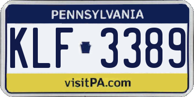 PA license plate KLF3389
