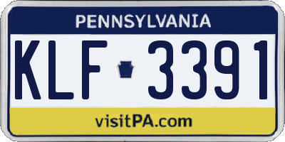 PA license plate KLF3391