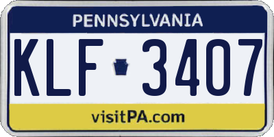 PA license plate KLF3407