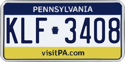 PA license plate KLF3408
