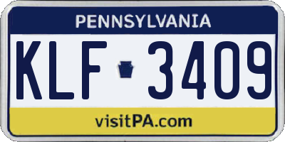 PA license plate KLF3409