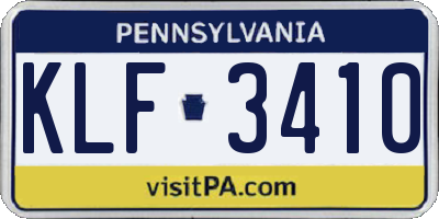 PA license plate KLF3410