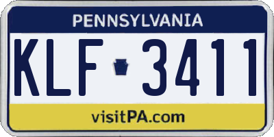 PA license plate KLF3411