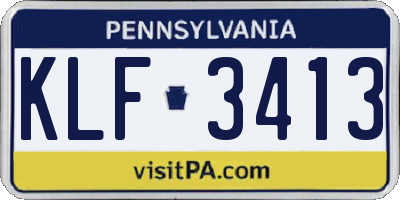 PA license plate KLF3413