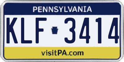 PA license plate KLF3414