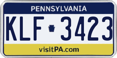 PA license plate KLF3423