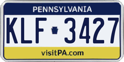 PA license plate KLF3427