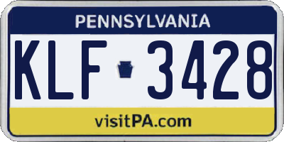 PA license plate KLF3428