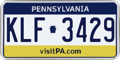 PA license plate KLF3429