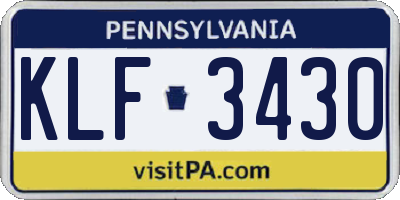 PA license plate KLF3430