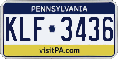 PA license plate KLF3436