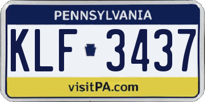 PA license plate KLF3437