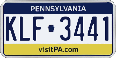 PA license plate KLF3441